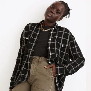 Madewell Black and White Plaid Button Down Shirt